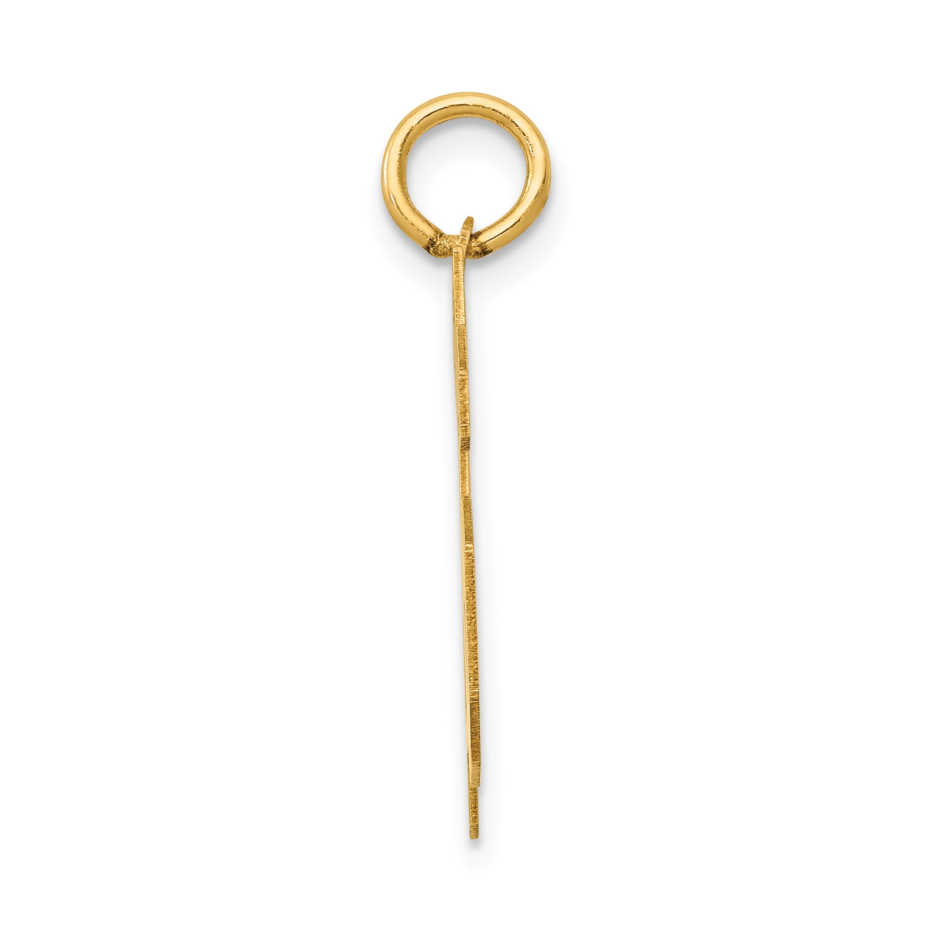 14K Gold Number 76 Charm with Polished Laser-Cut Finish