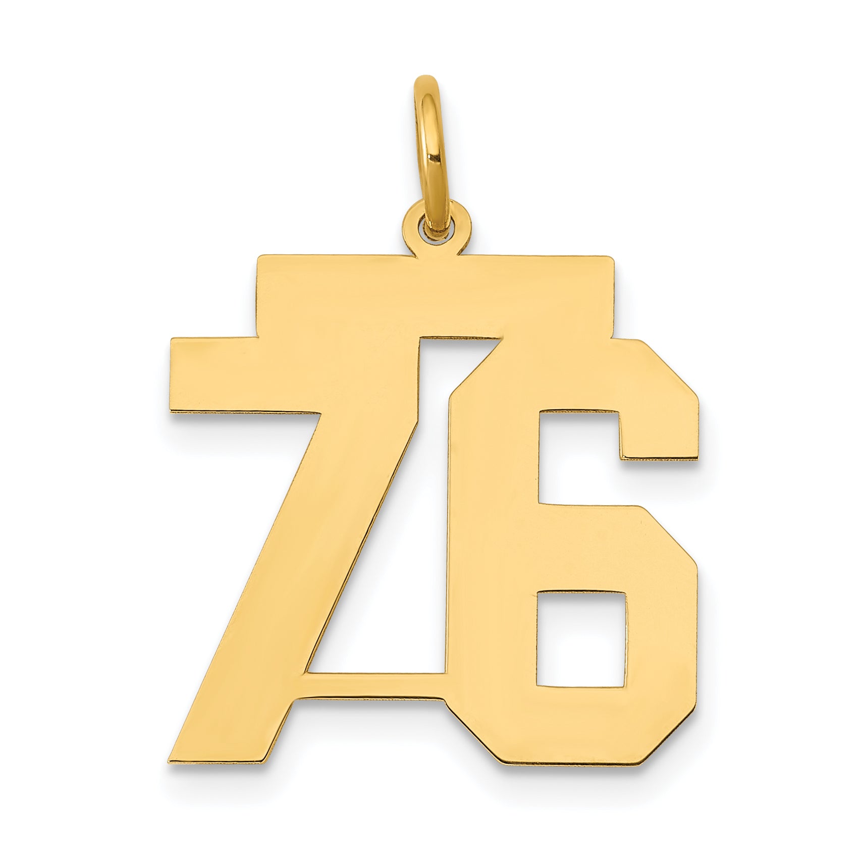 14k Medium Polished Number 76 Charm Main image