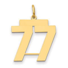 14k Medium Polished Number 77 Charm
