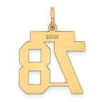 14K Gold Polished Number 78 Charm Laser Cut Elegant Medium Size