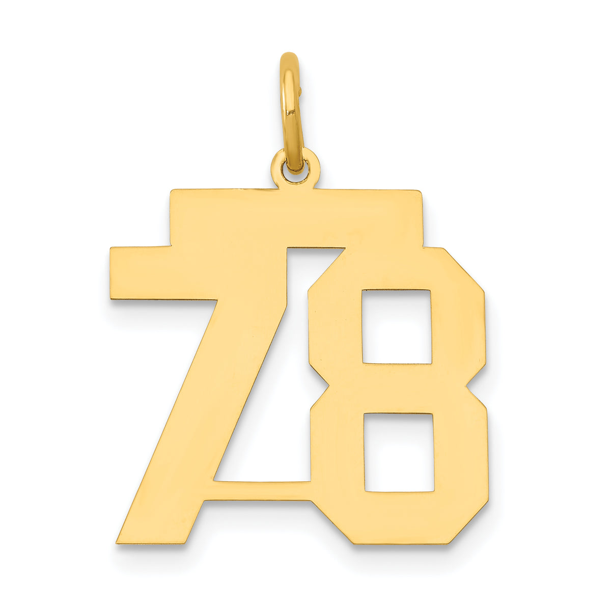 14k Medium Polished Number 78 Charm