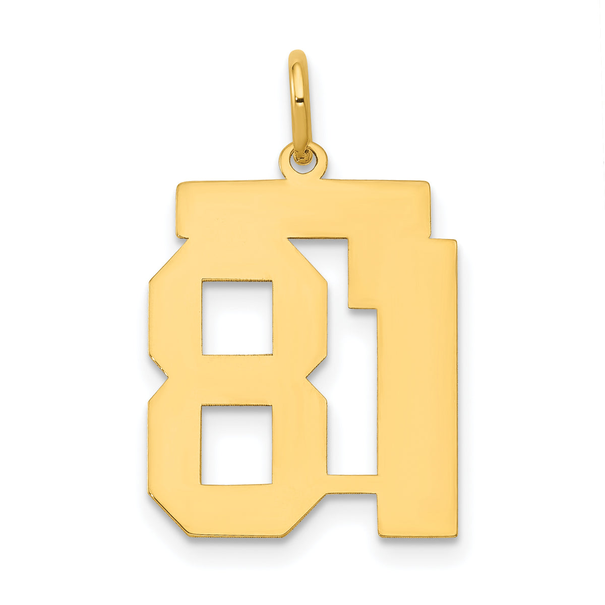 14k Medium Polished Number 81 Charm