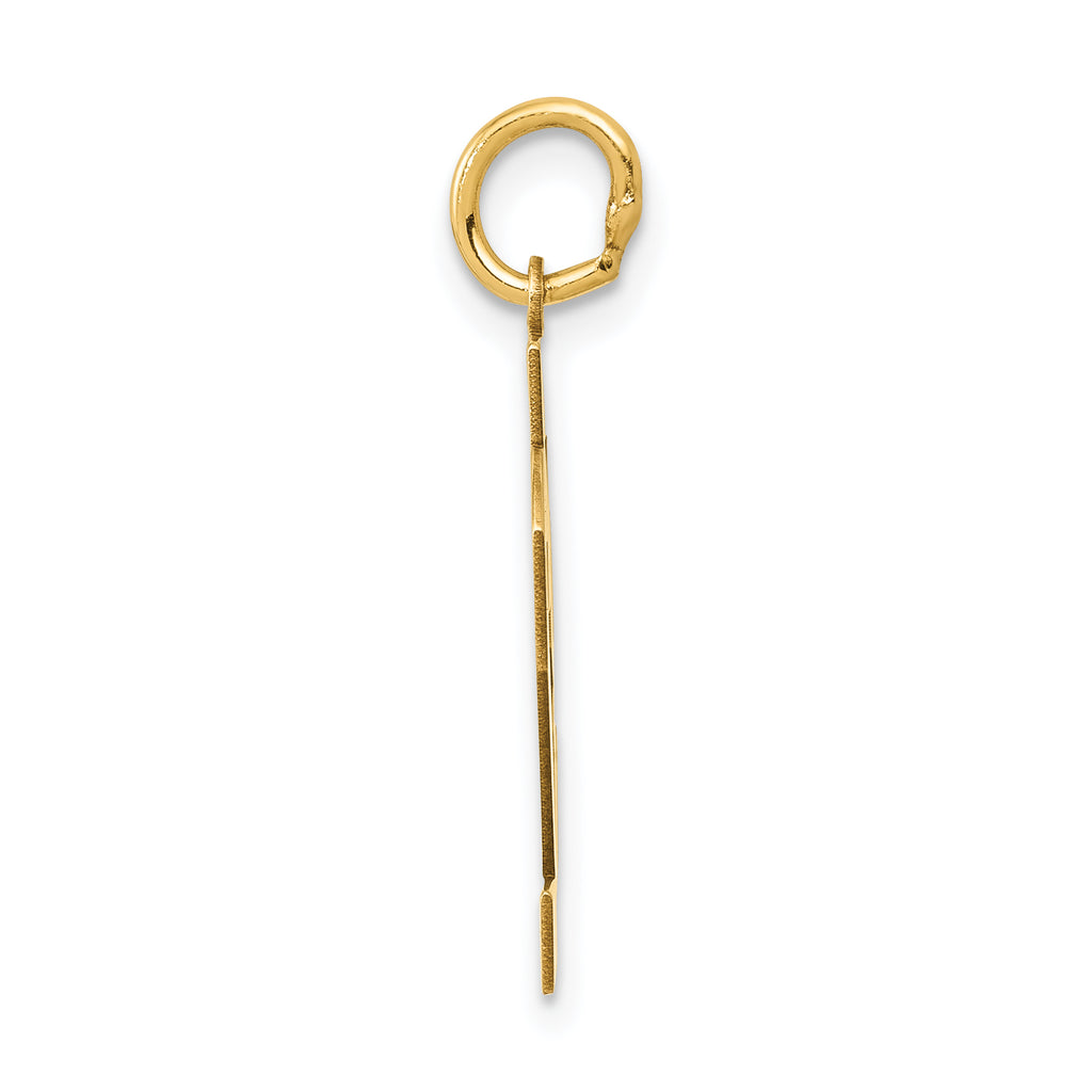 14K Gold Polished Number 82 Charm with Laser Cut Finish