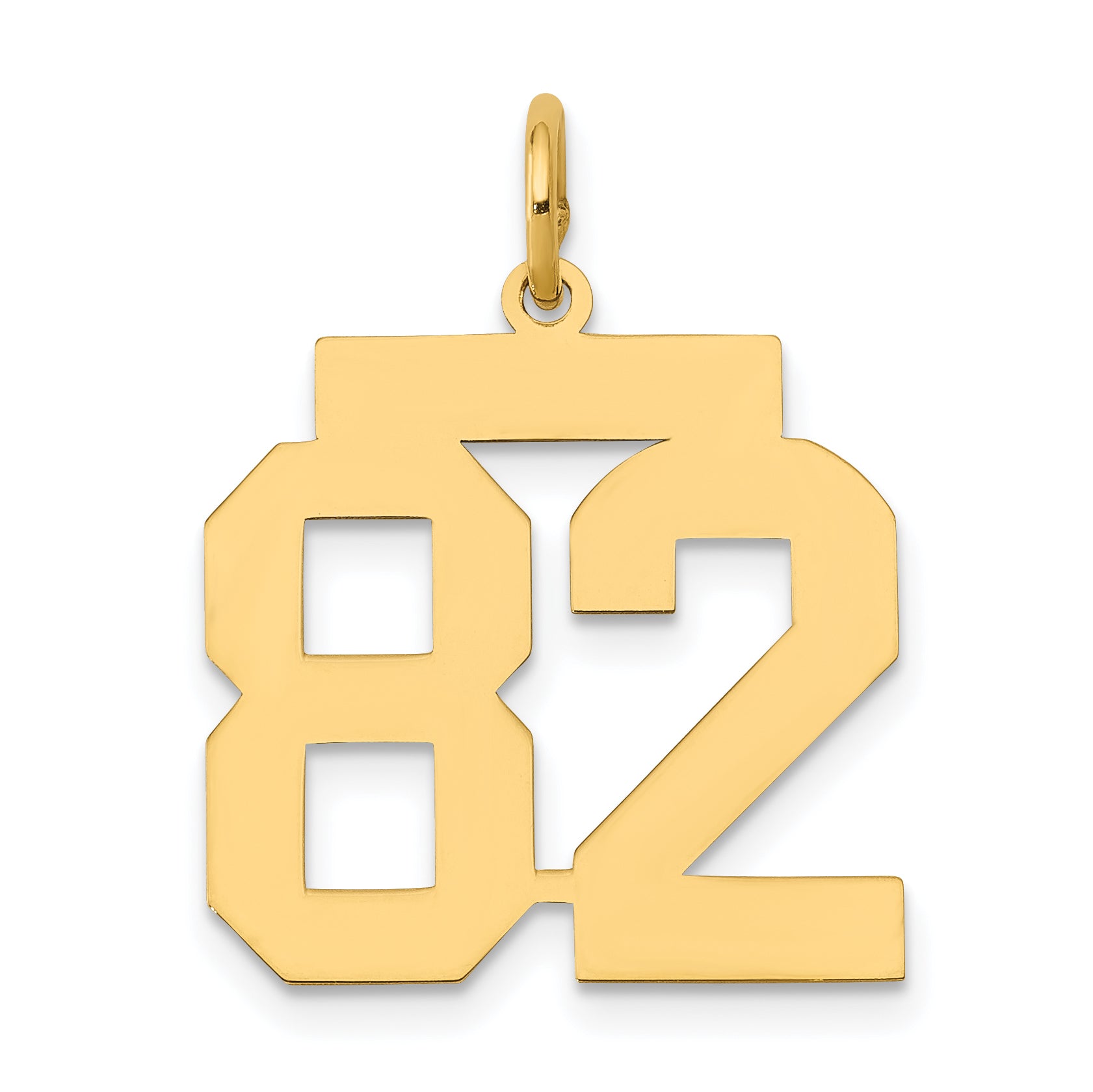 14k Medium Polished Number 82 Charm Main image