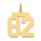 14k Medium Polished Number 82 Charm
