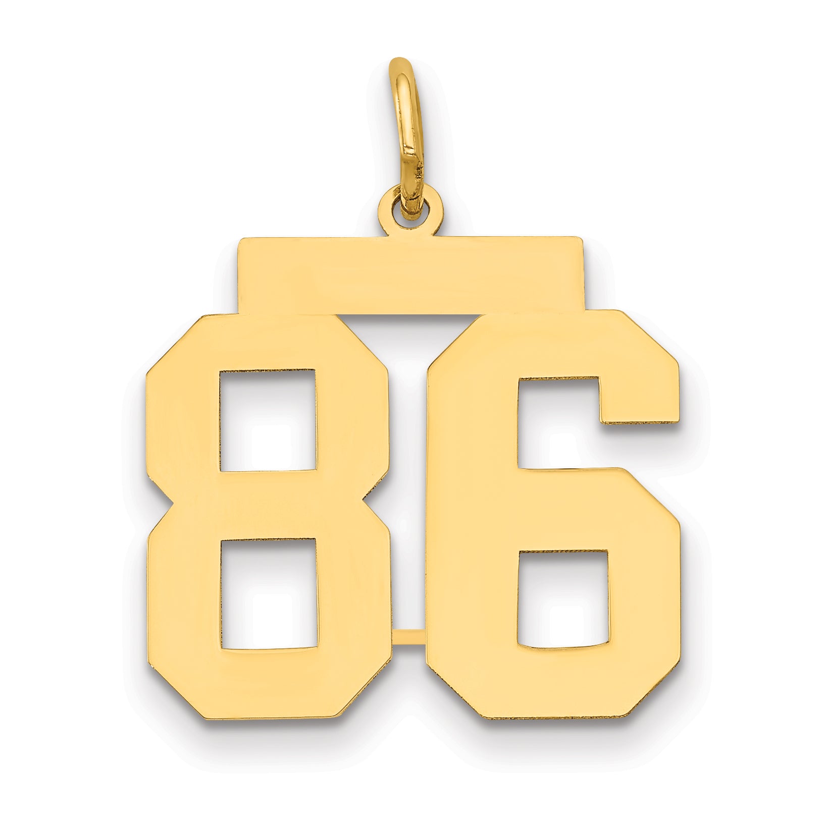 14k Medium Polished Number 86 Charm