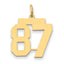 14k Medium Polished Number 87 Charm