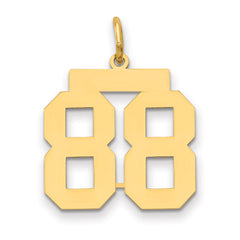 14k Medium Polished Number 88 Charm
