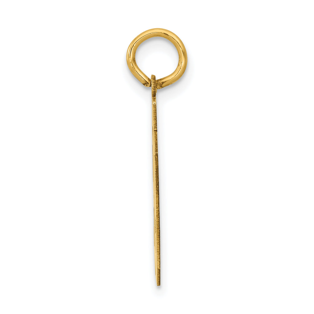 14K Gold Polished Number 89 Charm with Laser Cut Design Medium Size