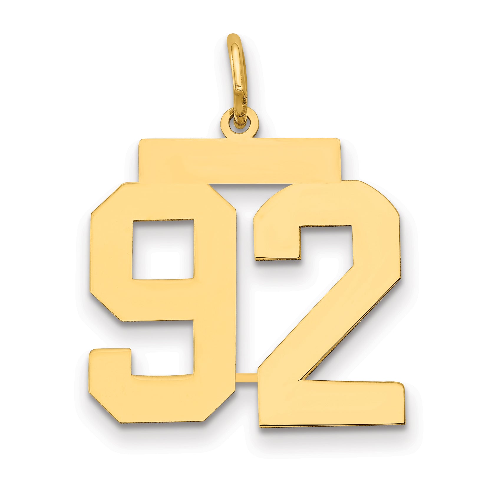 14k Medium Polished Number 92 Charm Main image