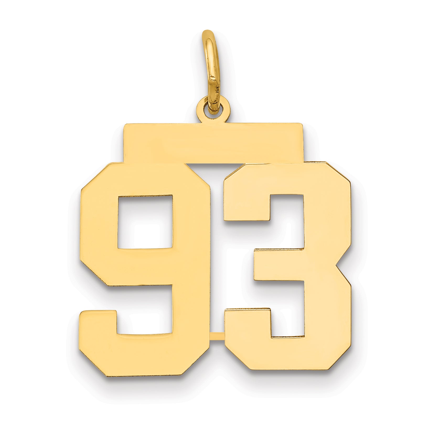 14k Medium Polished Number 93 Charm
