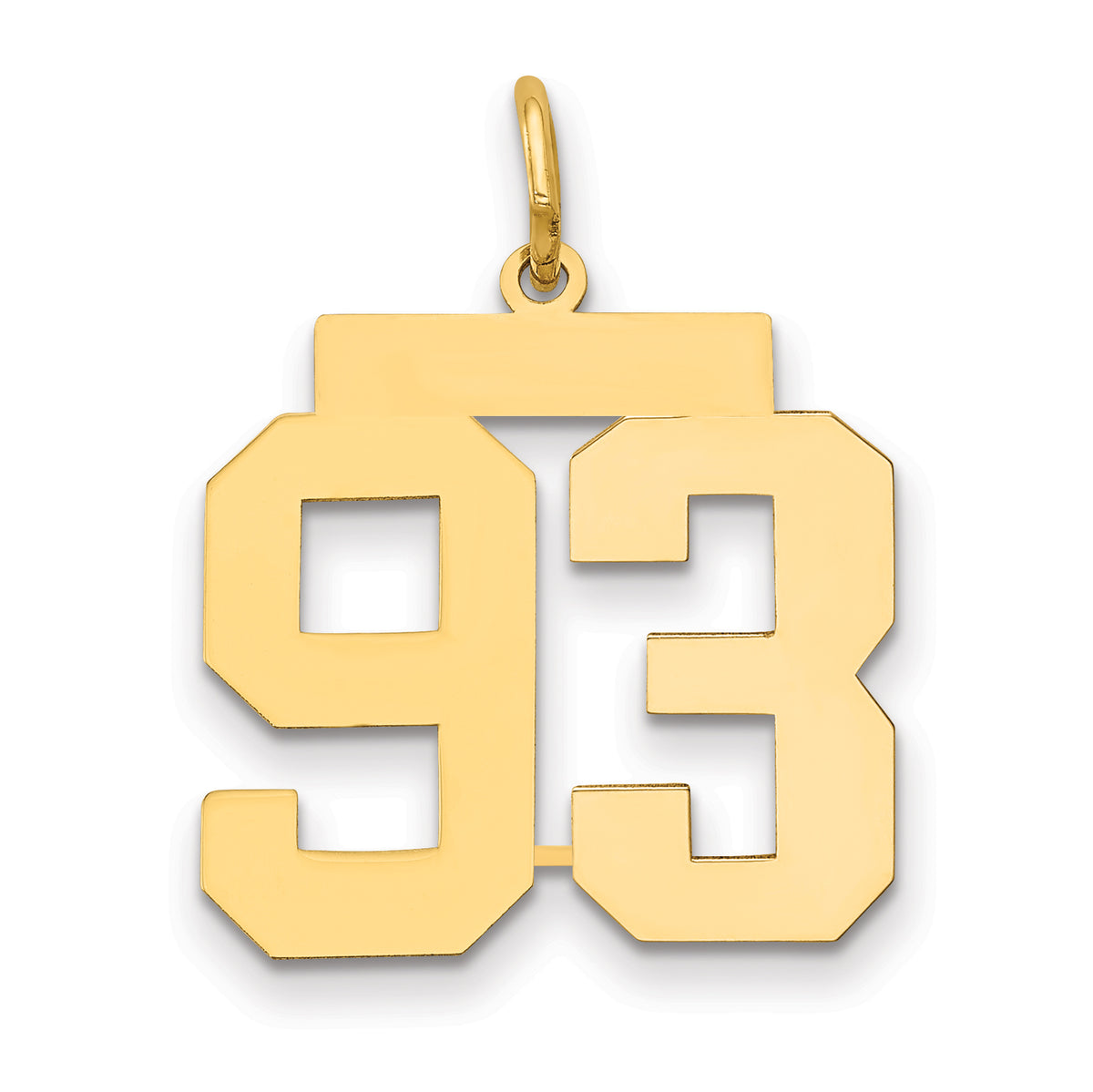 14k Medium Polished Number 93 Charm