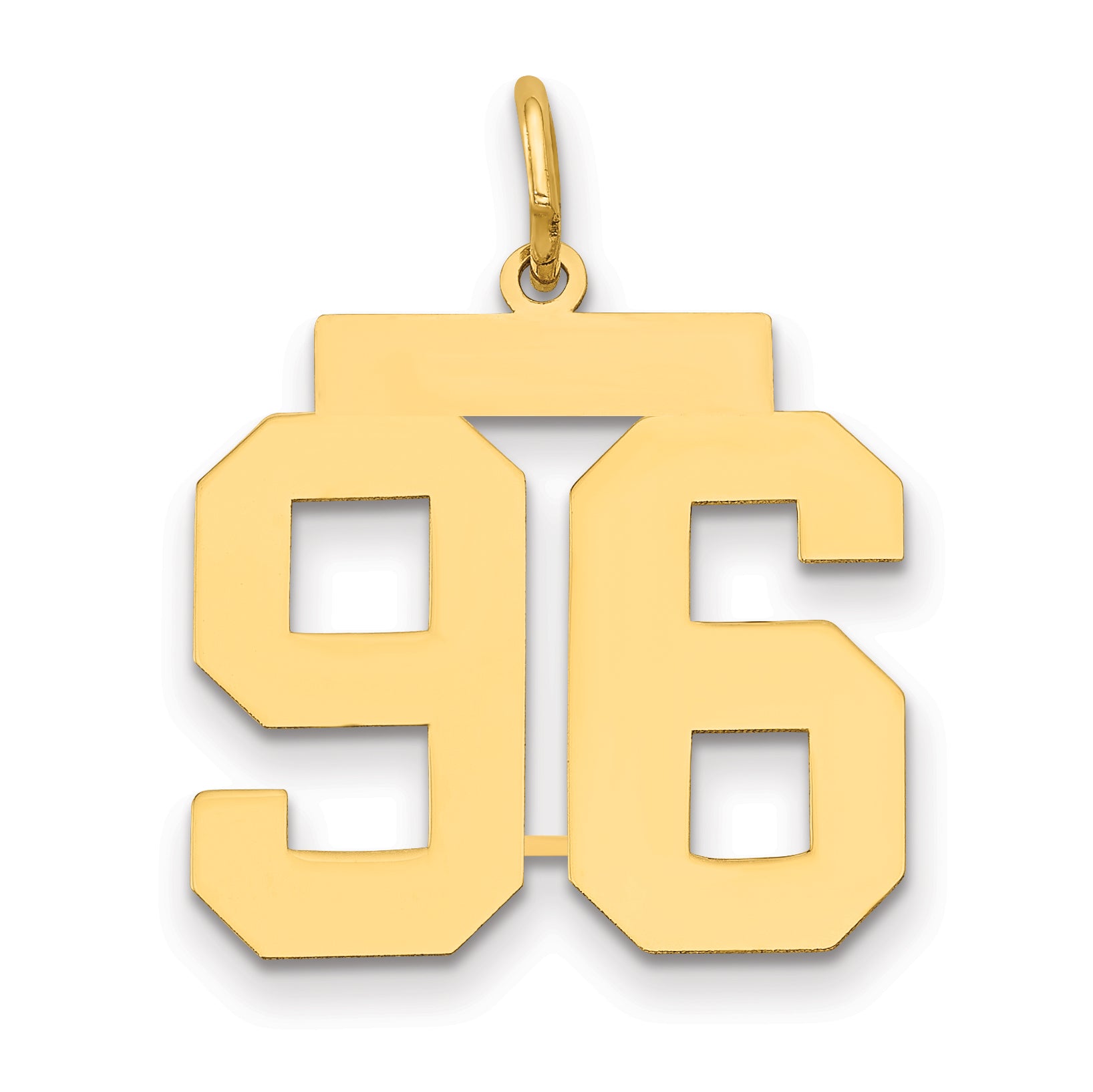 14k Medium Polished Number 96 Charm