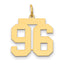 14k Medium Polished Number 96 Charm