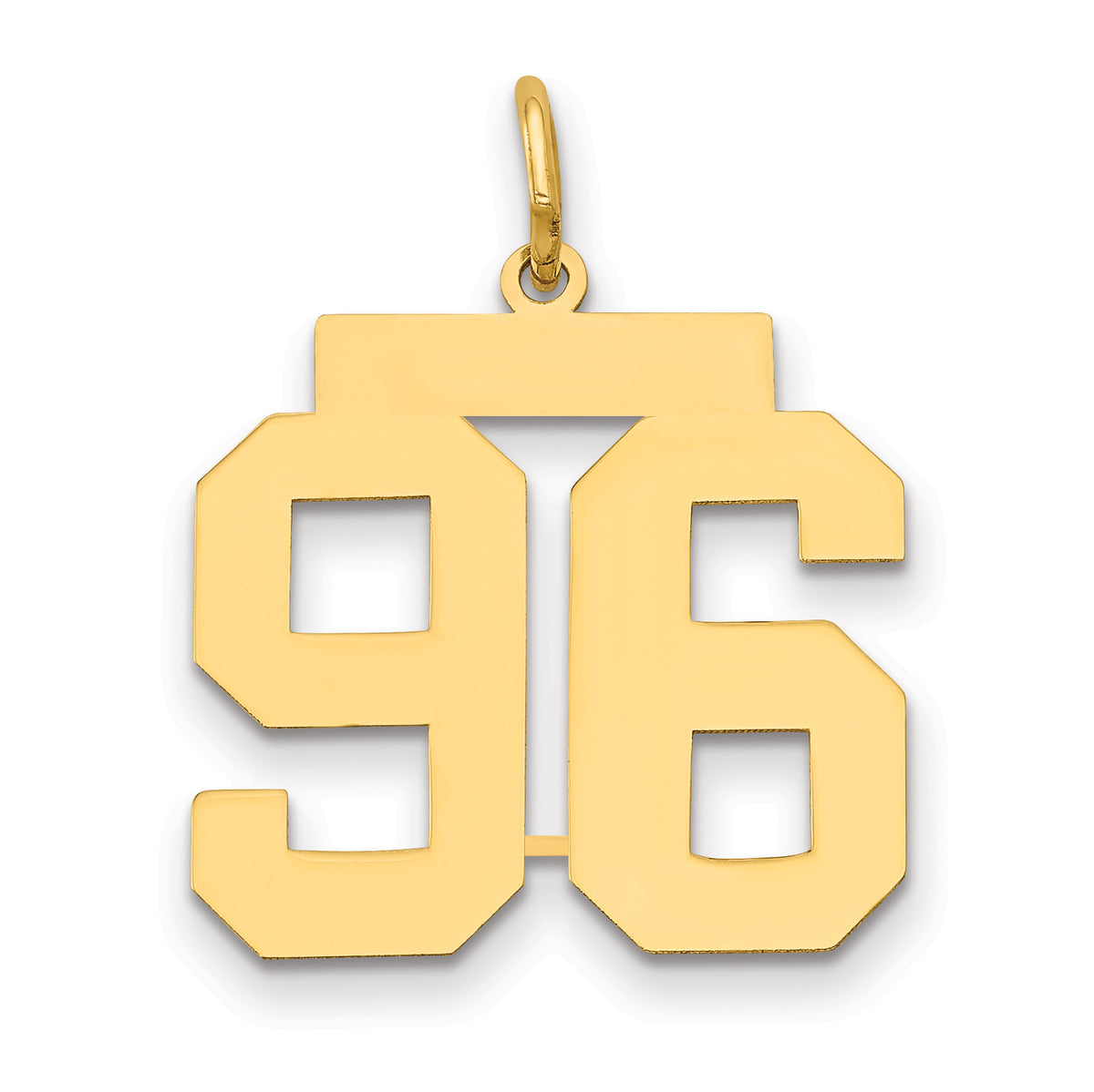 14k Medium Polished Number 96 Charm
