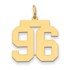 14k Medium Polished Number 96 Charm