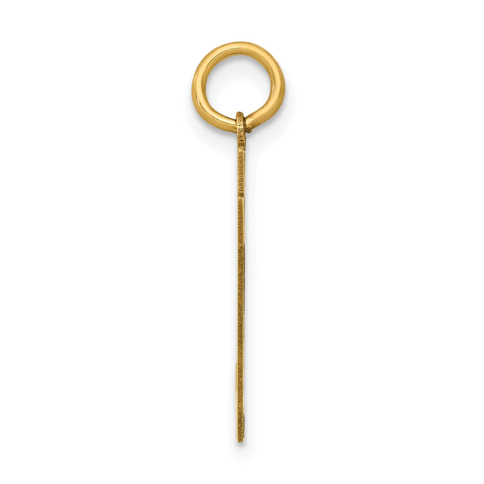14K Gold Number 97 Charm with Polished Finish Medium Size Laser Cut Design