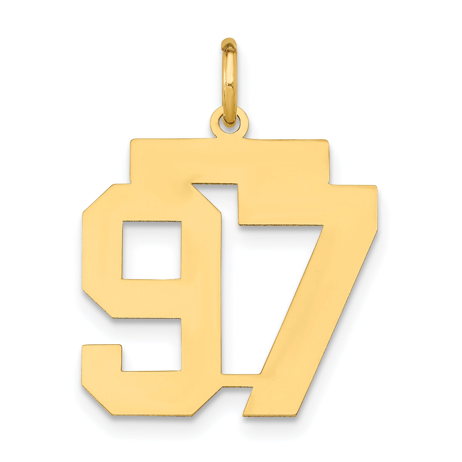 14k Medium Polished Number 97 Charm Main image