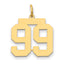 14k Medium Polished Number 99 Charm