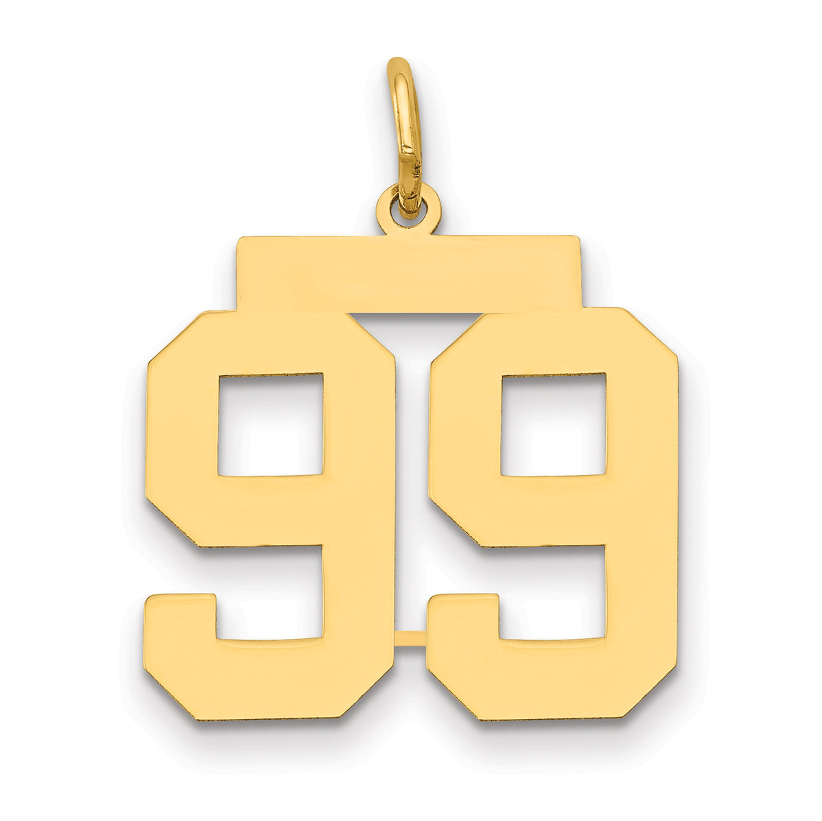 14k Medium Polished Number 99 Charm