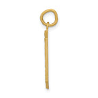14K Gold Large Brushed Diamond-Cut Number 0 Charm