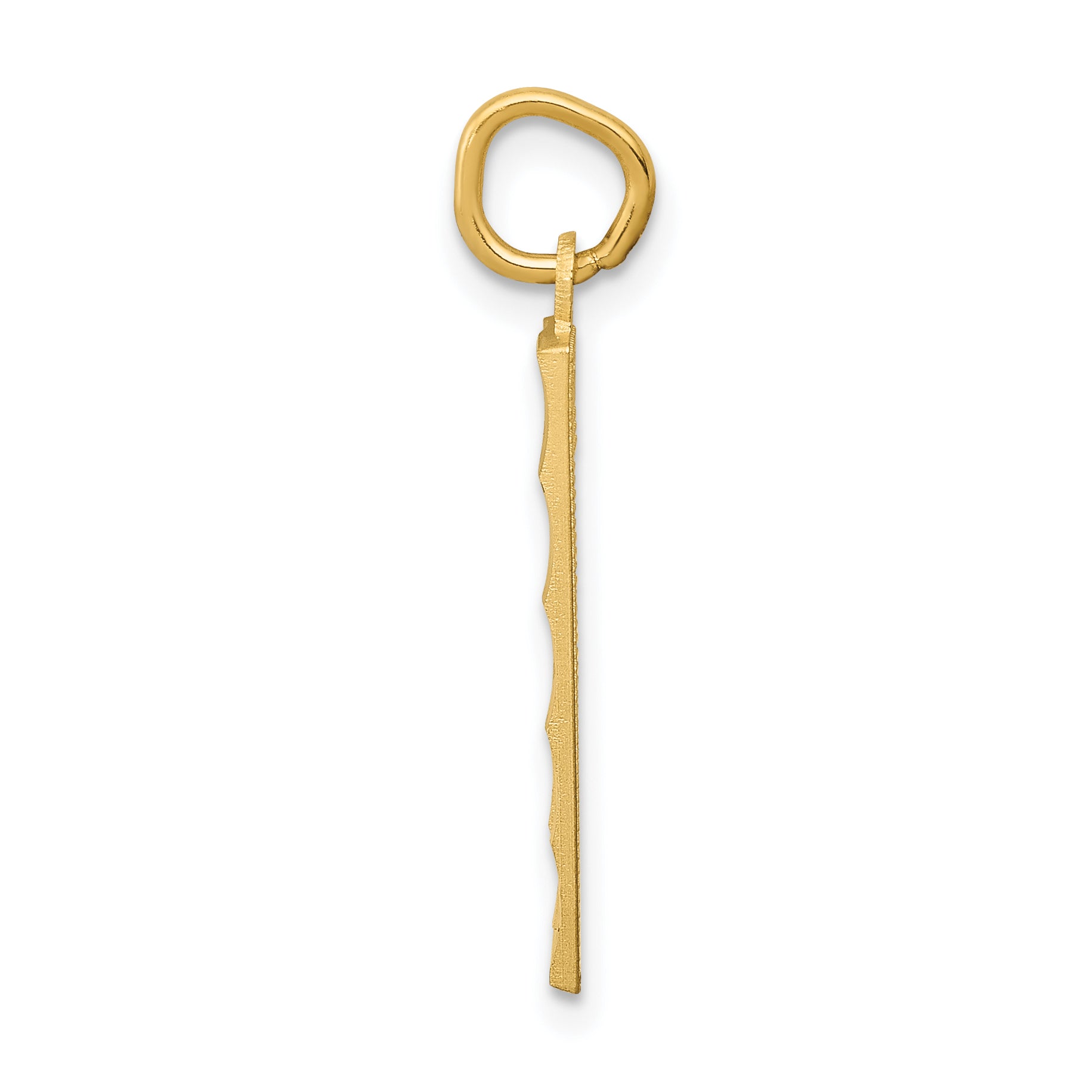14K Gold Brushed Diamond-Cut Number 1 Charm  Large and Elegant
