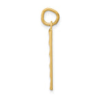 14K Gold Brushed Diamond-Cut Number 1 Charm  Large and Elegant