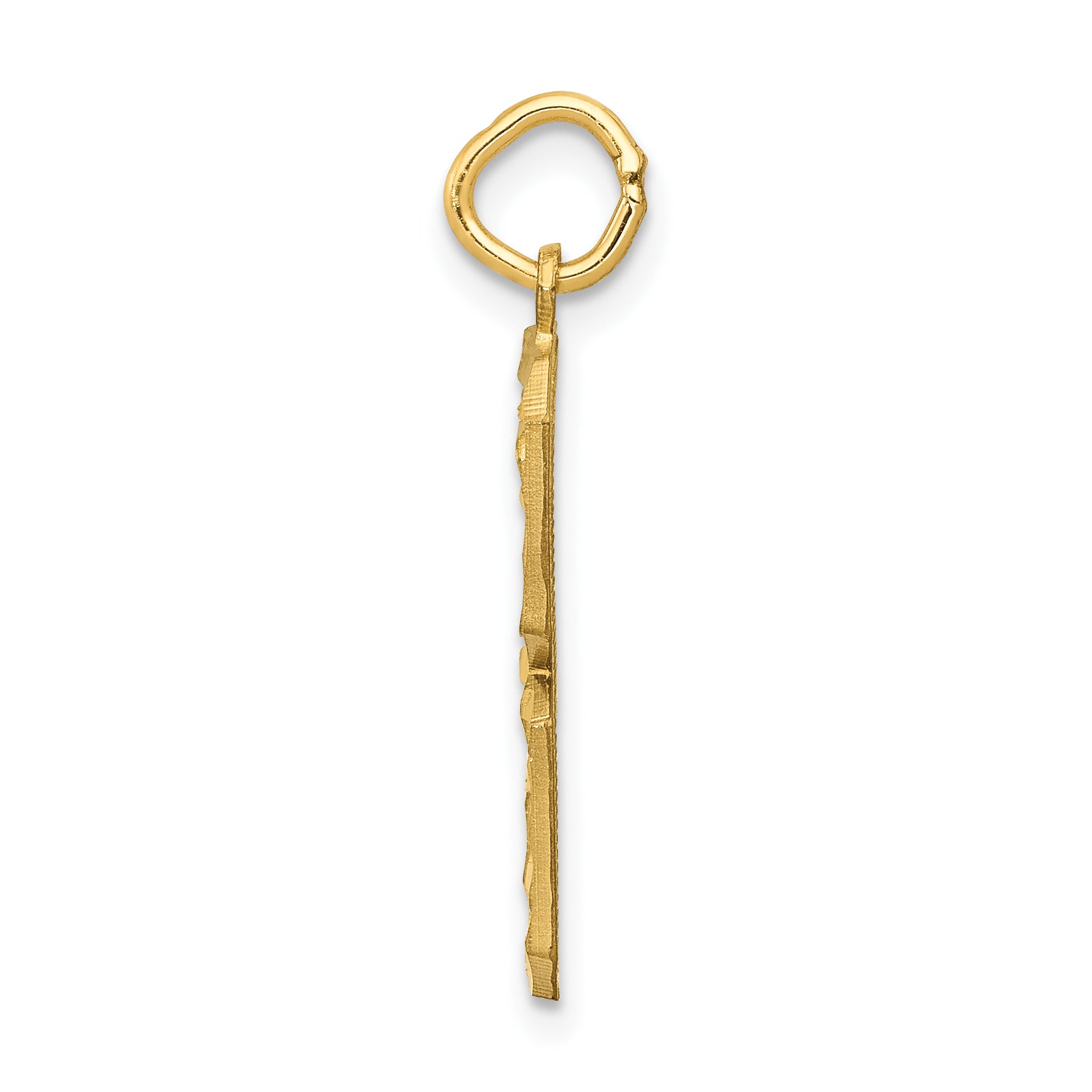 14K Gold Large Brushed Diamond-Cut Number 3 Charm  Elegant Statement Piece Secondary image