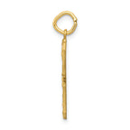 14K Gold Large Brushed Diamond-Cut Number 3 Charm  Elegant Statement Piece