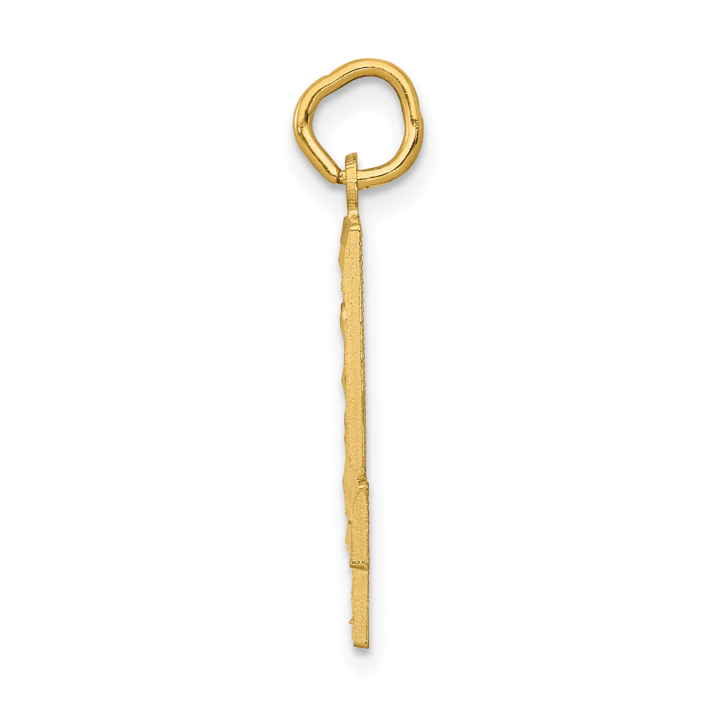 14k Large Brushed Diamond-cut Number 4 Charm