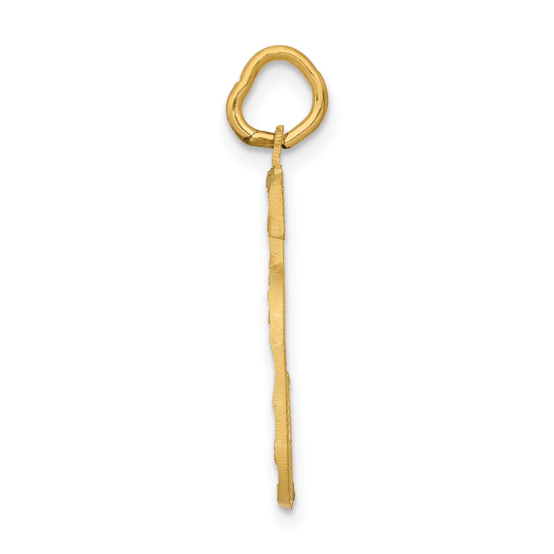 14k Large Brushed Diamond-cut Number 5 Charm Secondary image