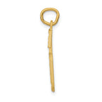 14K Gold Large Brushed Diamond-Cut Number 6 Charm Elegant, Themed Design