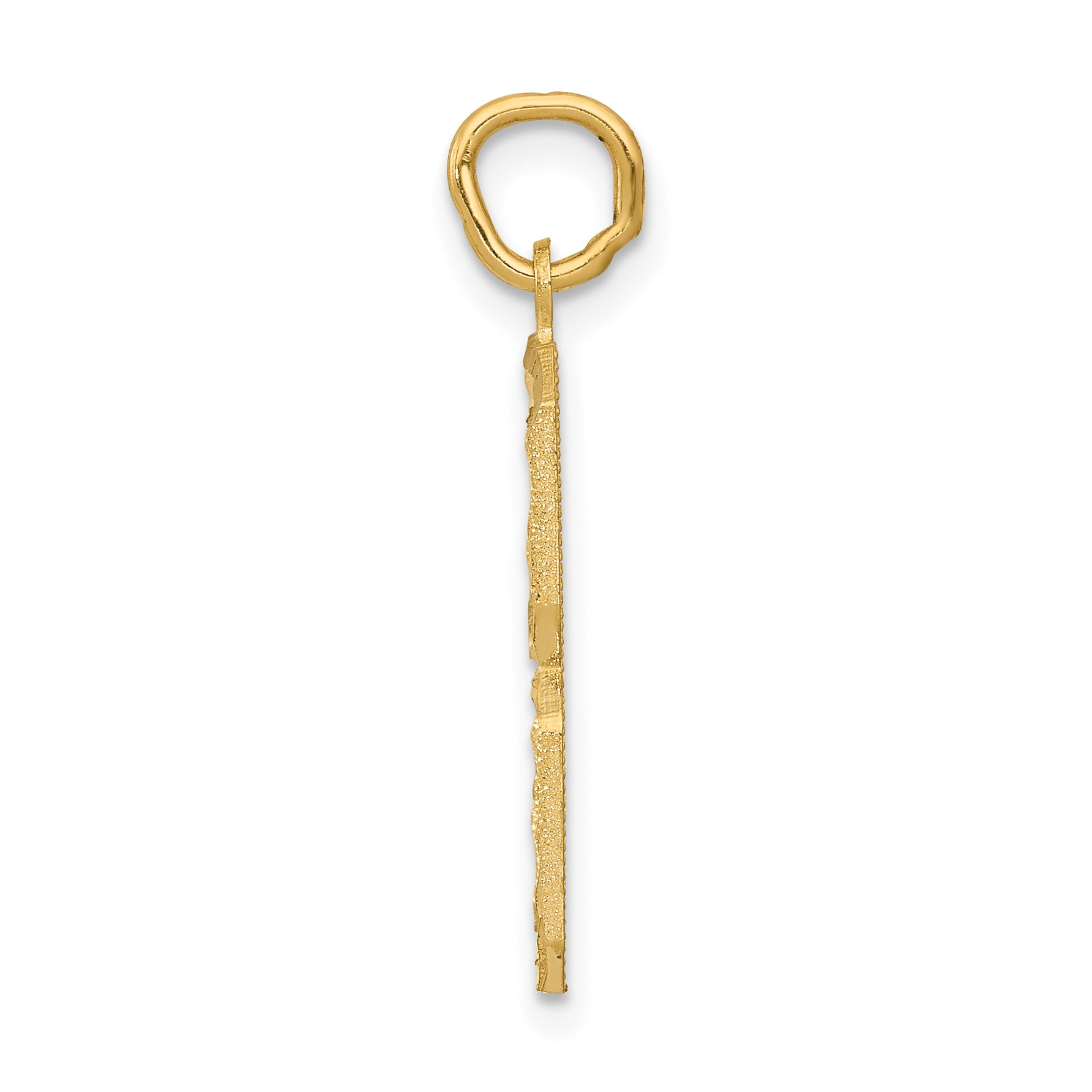 14K Gold Large Brushed Diamond-Cut Number 8 Charm