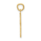 14K Gold Large Brushed Diamond-Cut Number 8 Charm