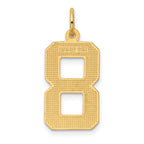 14K Gold Large Brushed Diamond-Cut Number 8 Charm
