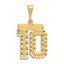 14k Large Brushed Diamond-cut Number 10 Charm