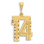 14k Large Brushed Diamond-cut Number 14 Charm