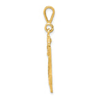 14k Large Brushed  Diamond-cut Number 24 Charm