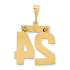 14k Large Brushed  Diamond-cut Number 24 Charm