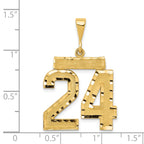 14k Large Brushed  Diamond-cut Number 24 Charm