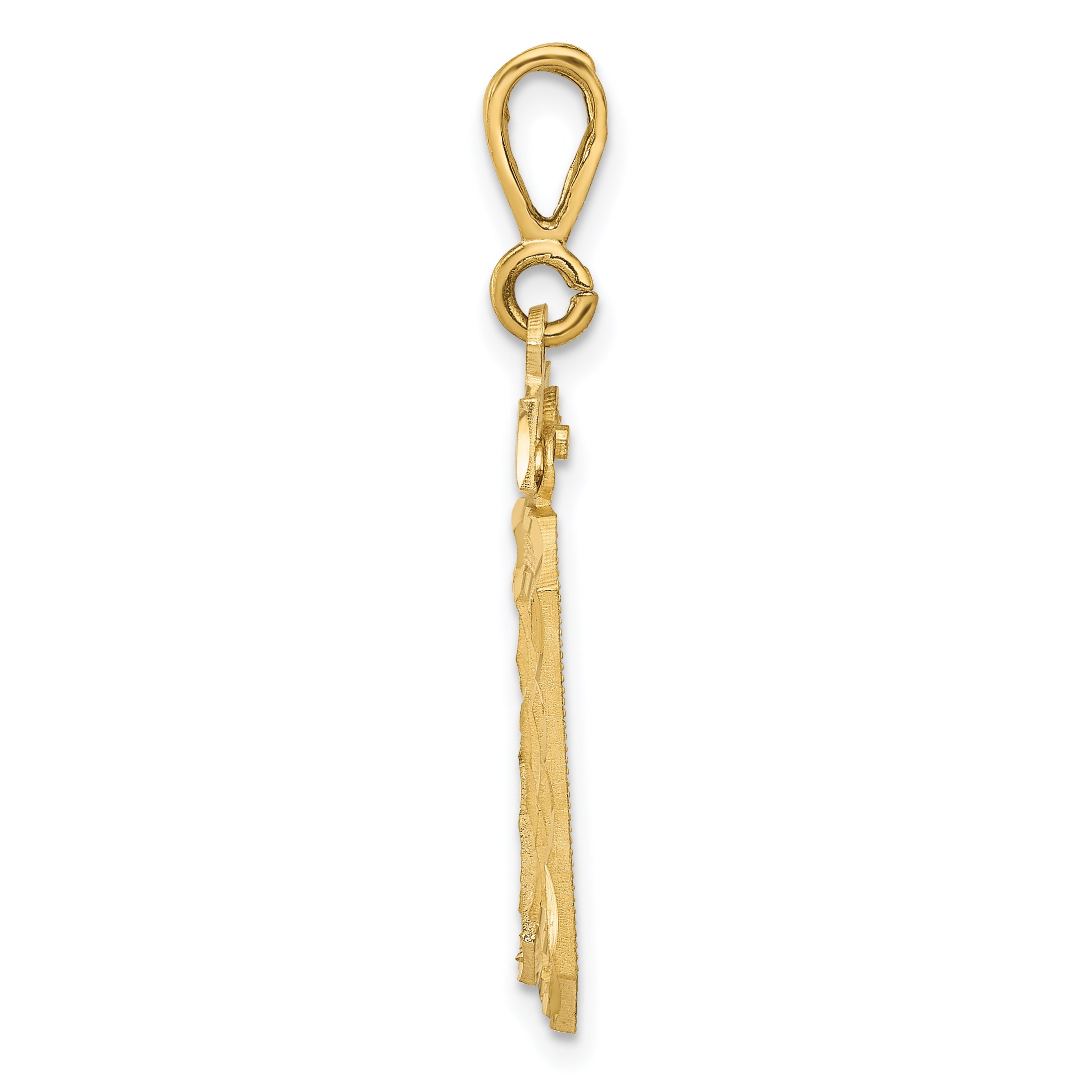 14K Gold Large Diamond-Cut Number 30 Charm with Brushed Finish Secondary image