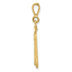 14K Gold Large Diamond-Cut Number 30 Charm with Brushed Finish
