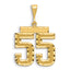14k Large Brushed Diamond-cut Number 55 Charm