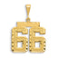 14k Large Brushed Diamond-cut Number 66 Charm