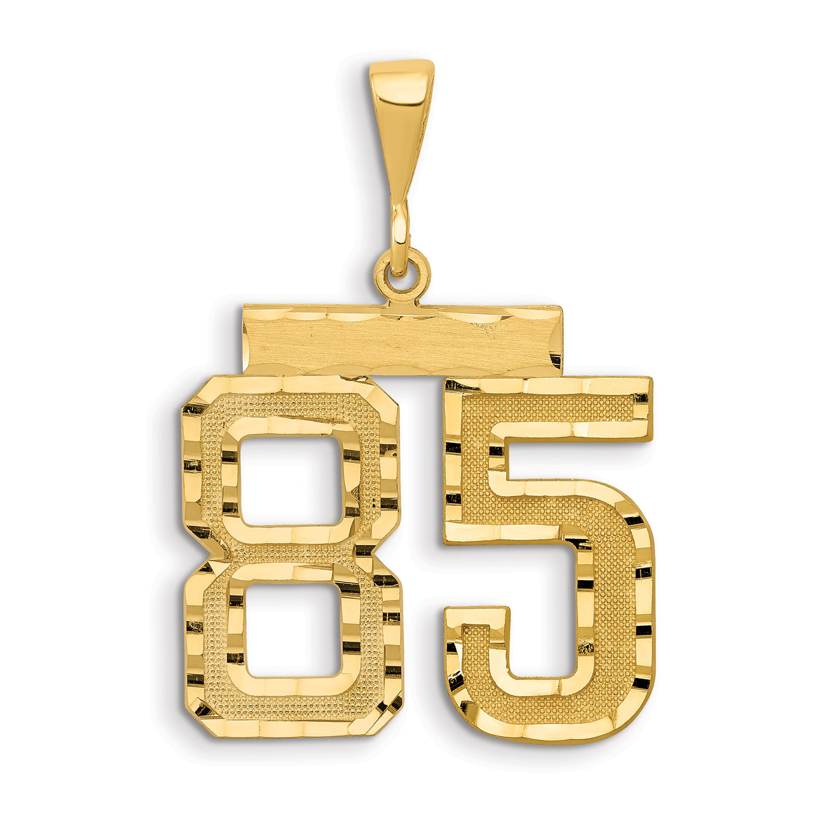 14k Large Brushed Diamond-cut Number 85 Charm
