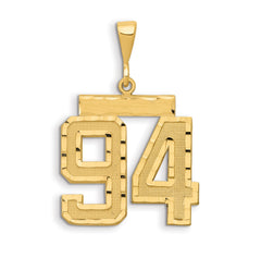14k Large Brushed Diamond-cut Number 94 Charm