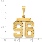 14K Gold Large Diamond-Cut Number 96 Charm with Brushed Finish