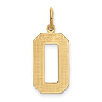 14K Gold Large Polished Number 0 Charm  Elegant and Themed