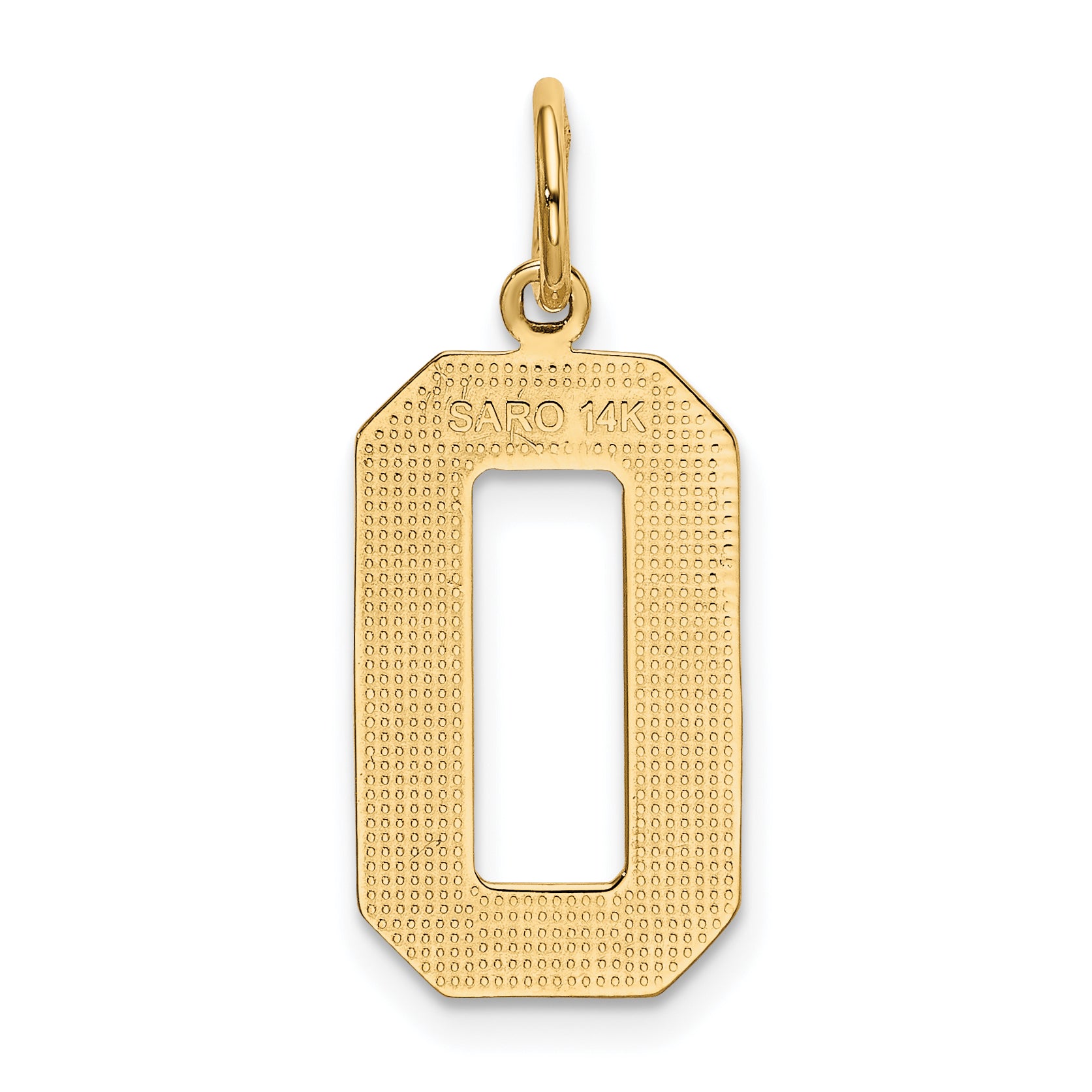 14K Gold Large Polished Number 0 Charm  Elegant and Themed