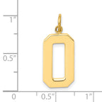 14K Gold Large Polished Number 0 Charm  Elegant and Themed